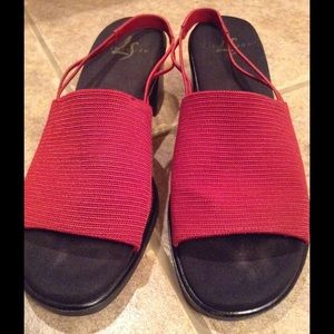 Red, strap sandal